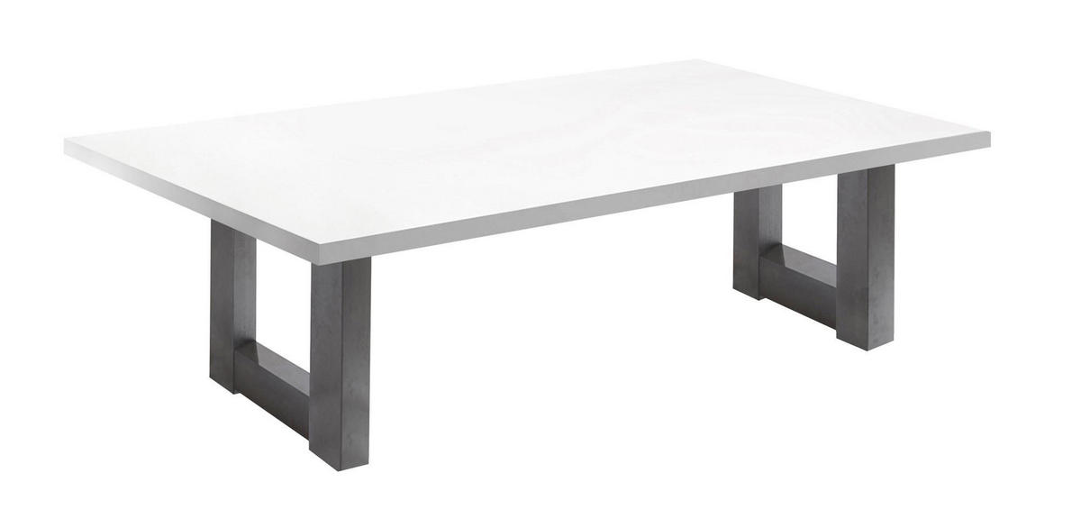 COUCHTISCH Etti 3 140 x 70 x 47 Wohnzimmertisch Graphit/Weiß Matt Lack - Weiß, Holz (140/70/47cm) - 58aufmkessel