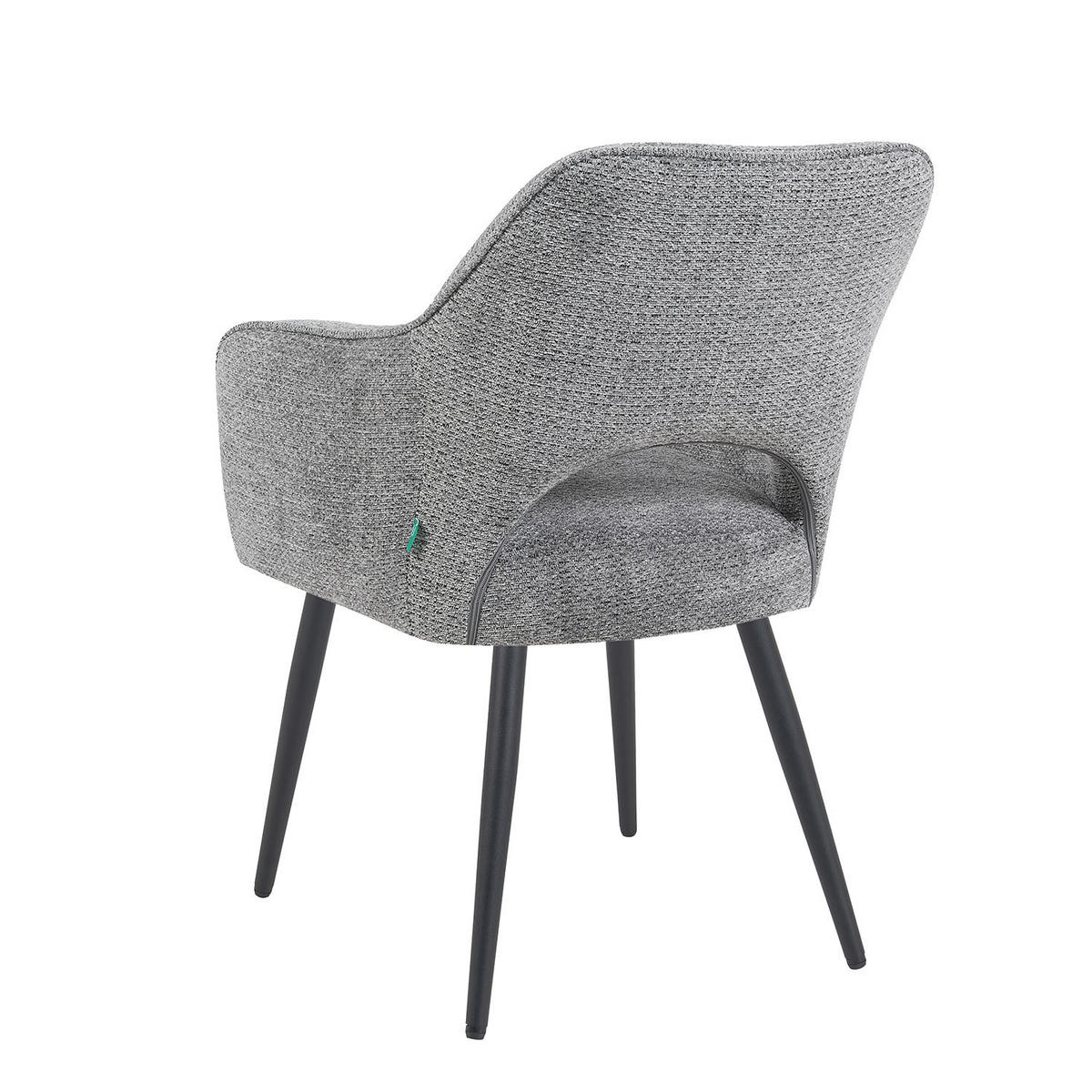 ESSZIMMERSTUHL Mika-Runa 2er-Set - Dunkelgrau/Schwarz, Textil/Metall (60/87/65cm) - DUBI Möbel