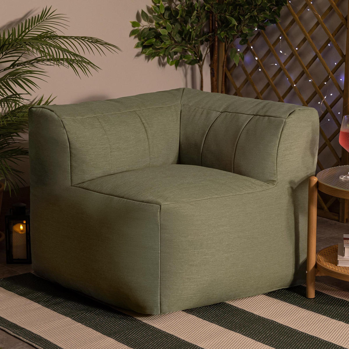 SITZSACK-SOFA Ecksessel - Grün, Textil (100/68/100cm) - icon