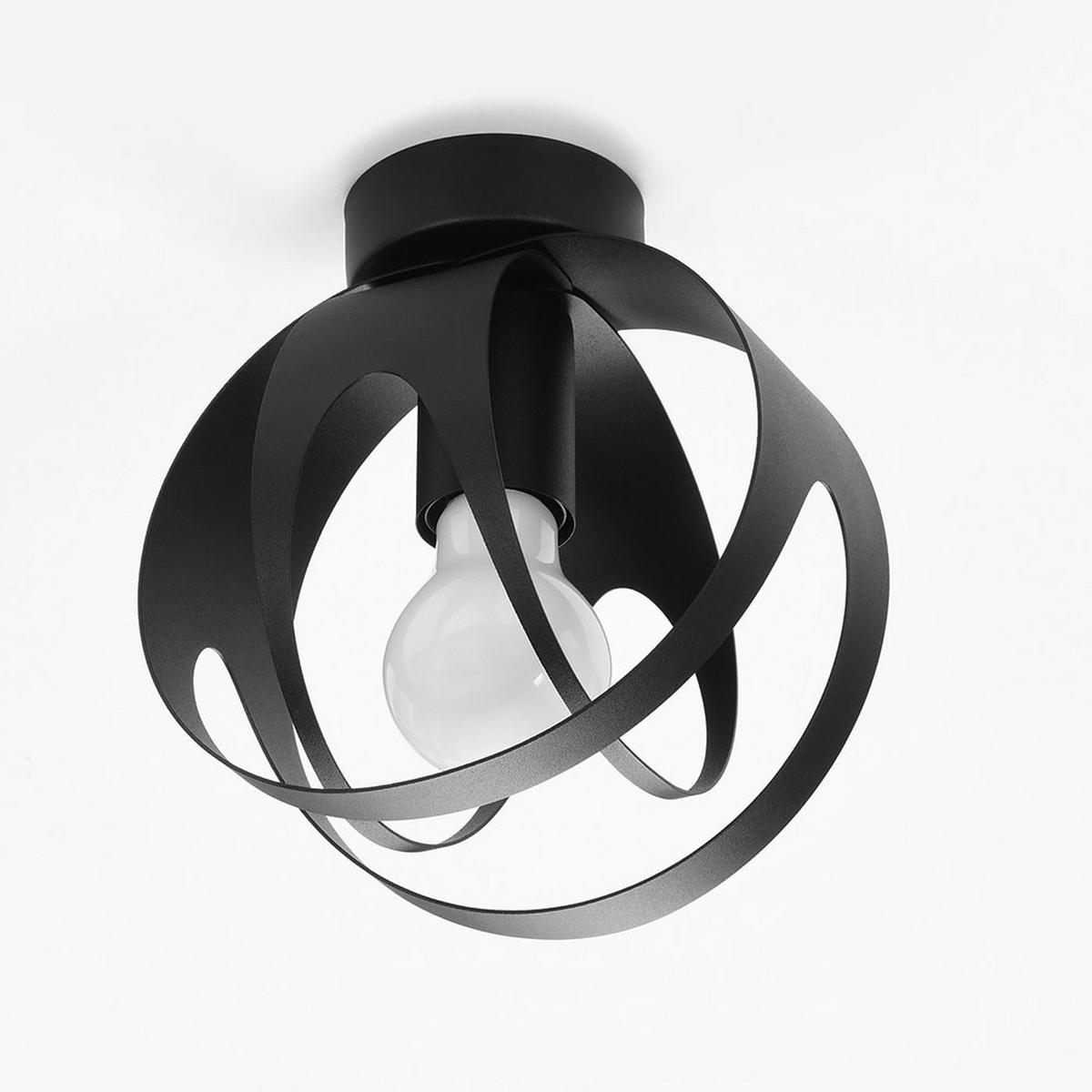 DECKENLEUCHTE Metall Schwarz Gemustert - Schwarz, Metall (16/16/21cm)