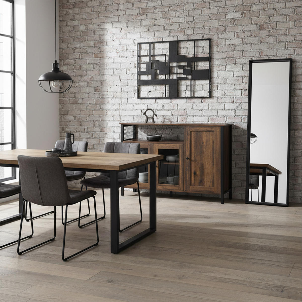 KÜCHENSCHRANK - Schwarz/Braun, Glas/Holzwerkstoff (110/75/33cm) - Relaxdays