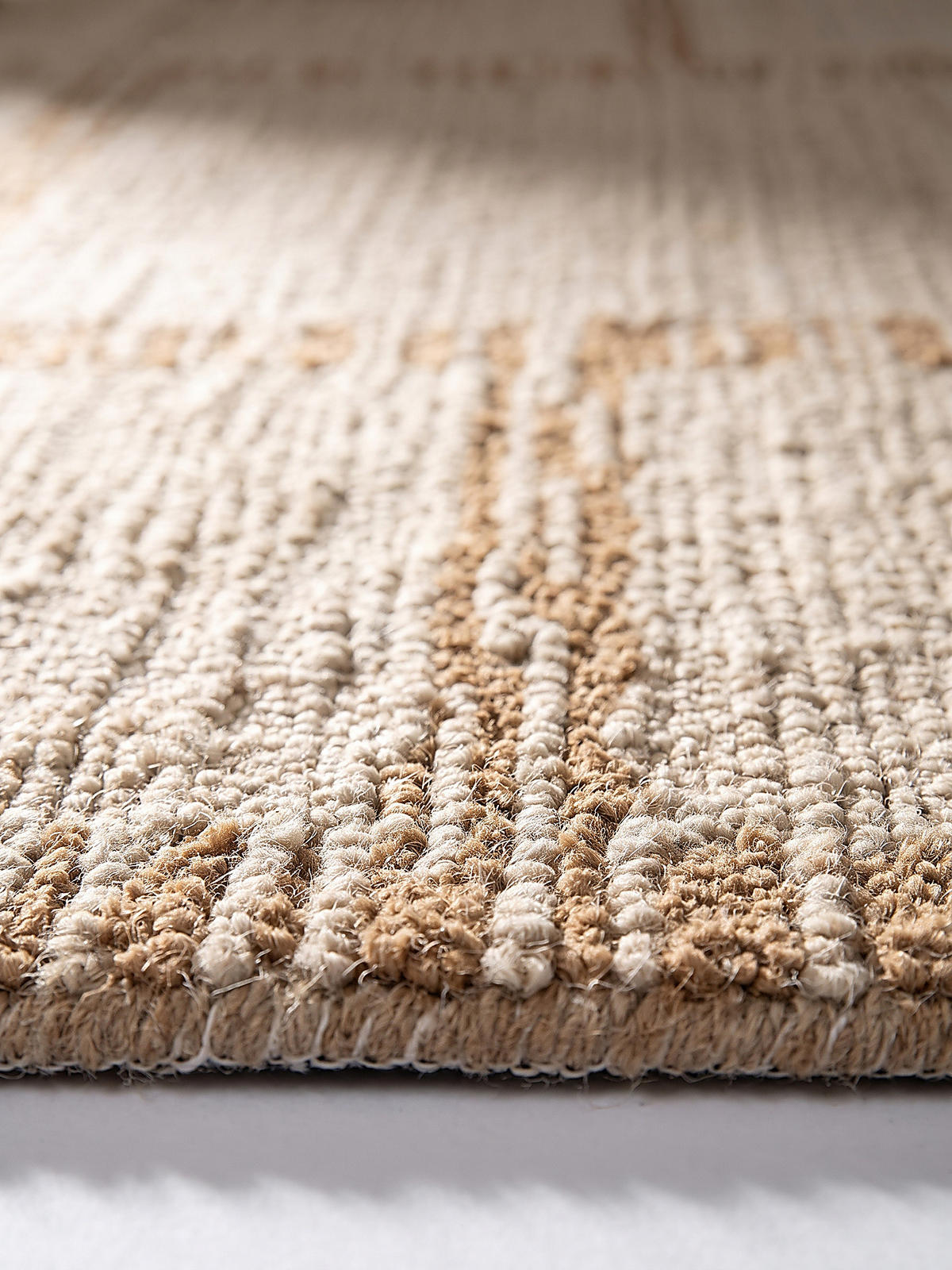 TEPPICH aus Wolle, handgetuftet, GANNEL, in Natur, Blockdesign, 140 x 200 cm - Beige, Textil (140/200cm) - KADIMA DESIGN