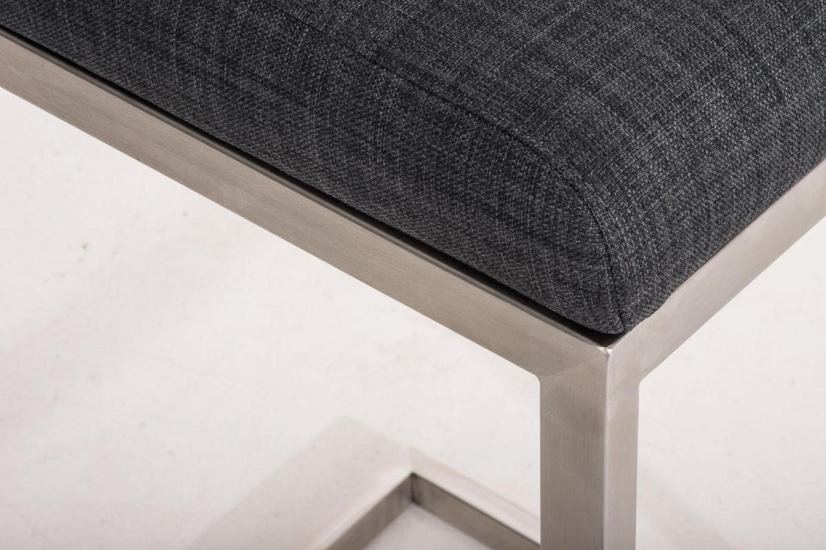 BARHOCKER Stoff Dunkelgrau - Chromfarben/Dunkelgrau, Textil/Metall (42/104/48cm) - CLP