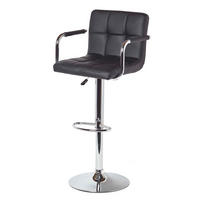 BARSTUHL Bramley mit Lehne, Kunstleder, drehbar & höhenverstellbar - Schwarz, Textil (44/113/44cm) - Homescapes