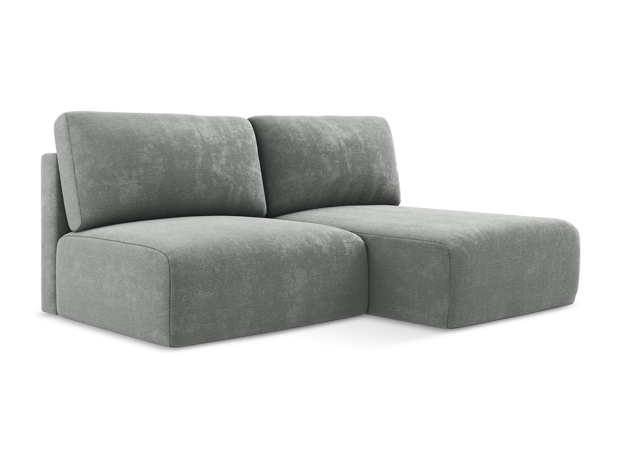 ECKSOFA mit Schlaffunktion rechts Chenille Stoff Grau - Blau/Schwarz, Kunststoff/Textil (210/149cm) - Makamii