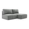 ECKSOFA mit Schlaffunktion rechts Chenille Stoff Grau - Blau/Schwarz, Kunststoff/Textil (210/149cm) - Makamii