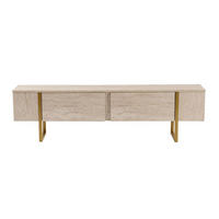 TV-MÖBEL serenity Travertin - Goldfarben, Holzwerkstoff (29.5/50/188cm) - Calicosy