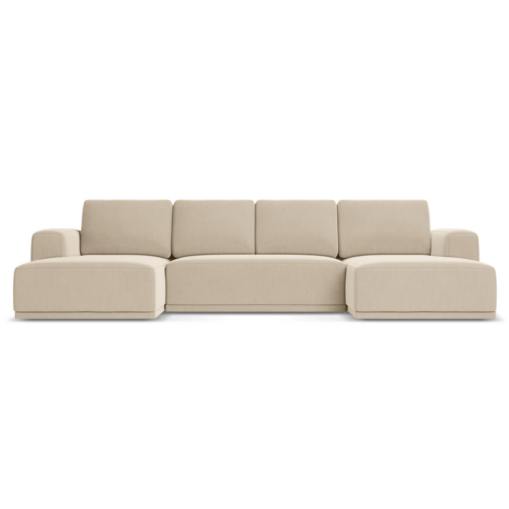 Thumbnail - Makamii Wohnlandschaft, Creme, Textil, 4-Sitzer, Füllung: Schaumstoff, U-Form, 333x91x160 cm, Made in EU, Wohnzimmer, So...