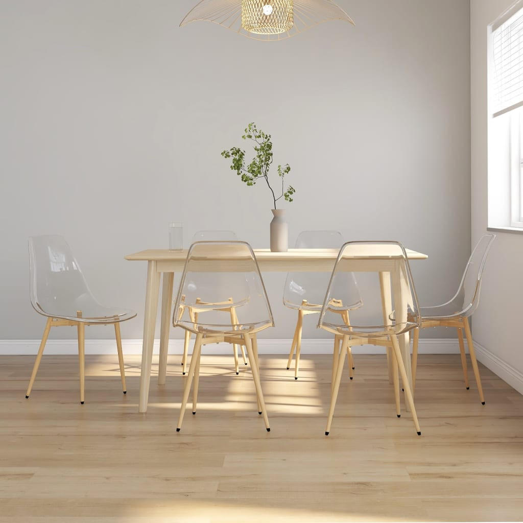 ESSZIMMERSTÜHLE 6 Stk. Transparent PET 46*52*84cm - Transparent, Metall (46/84/52cm) - ZMH