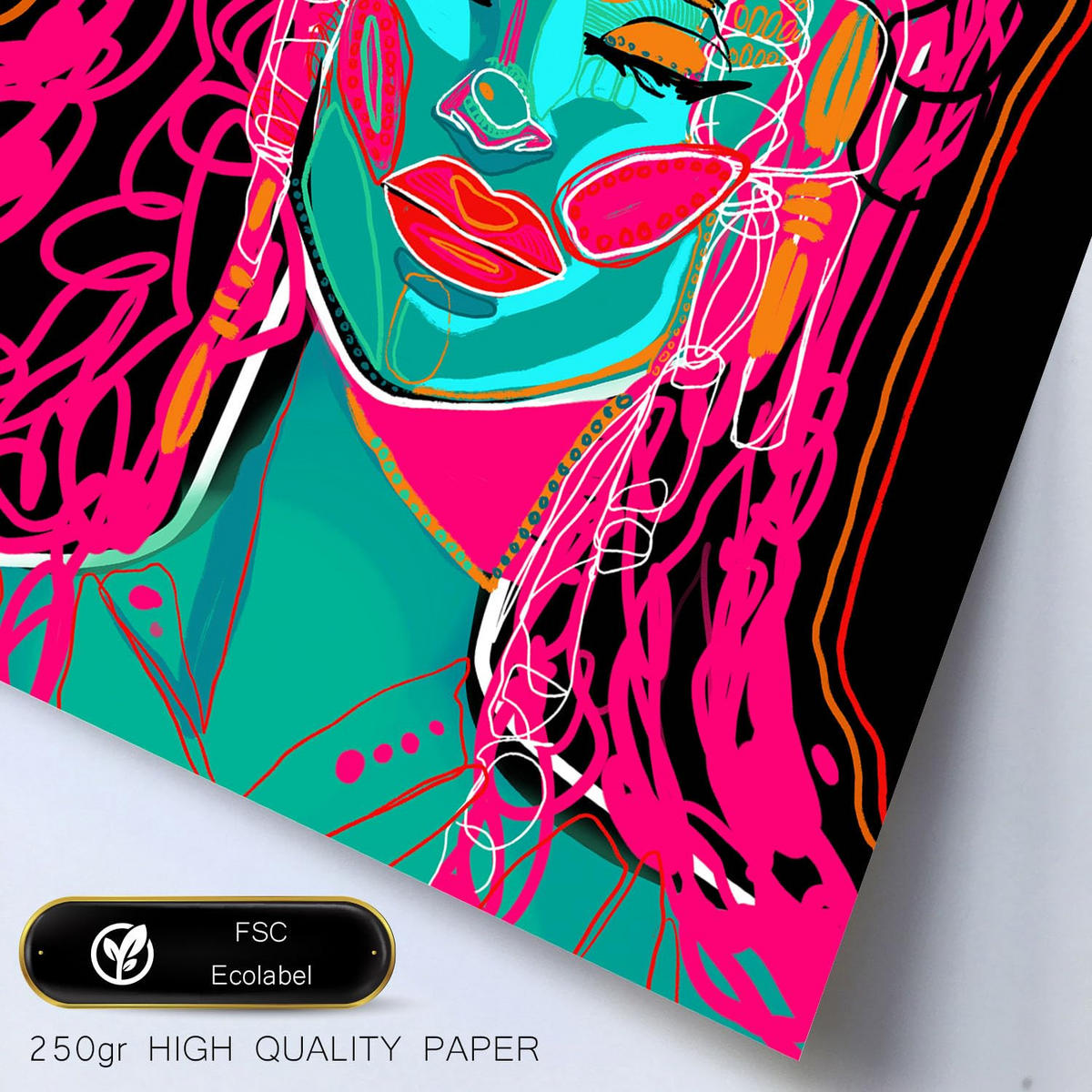 POSTER Set Mit 6 Shades of Beauty 2 Abstrakt Feminin Größe A3 & A4 Weißer Rahmen - Weiß, Papier (29.7/1cm) - Nacnic