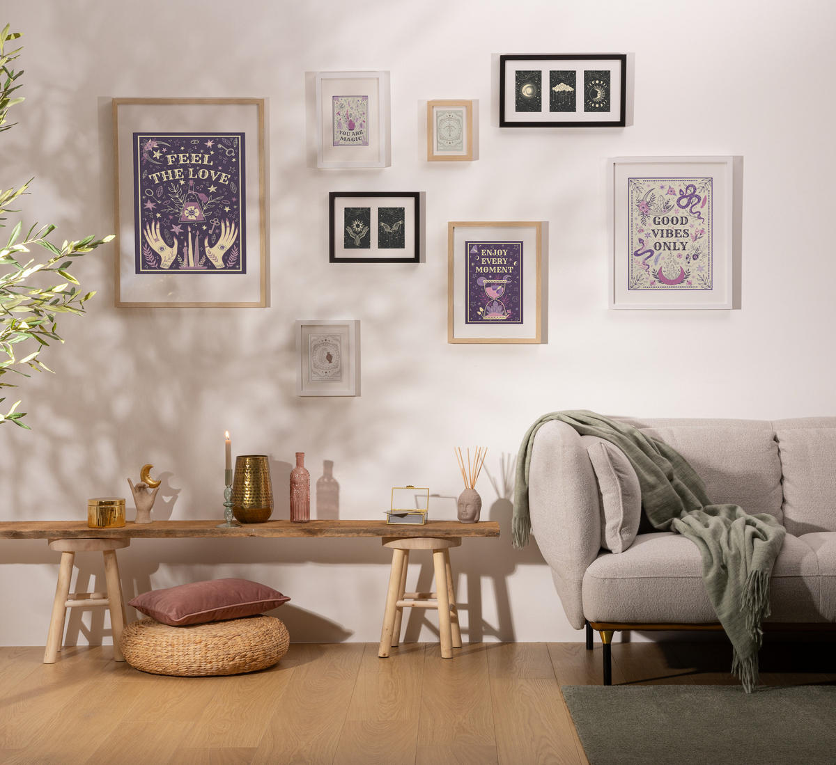 HOLZHOCKER Nyar 28/28/41 cm - Beige, Holz (28/41/28cm) - Atmosphera Createur d´interieur