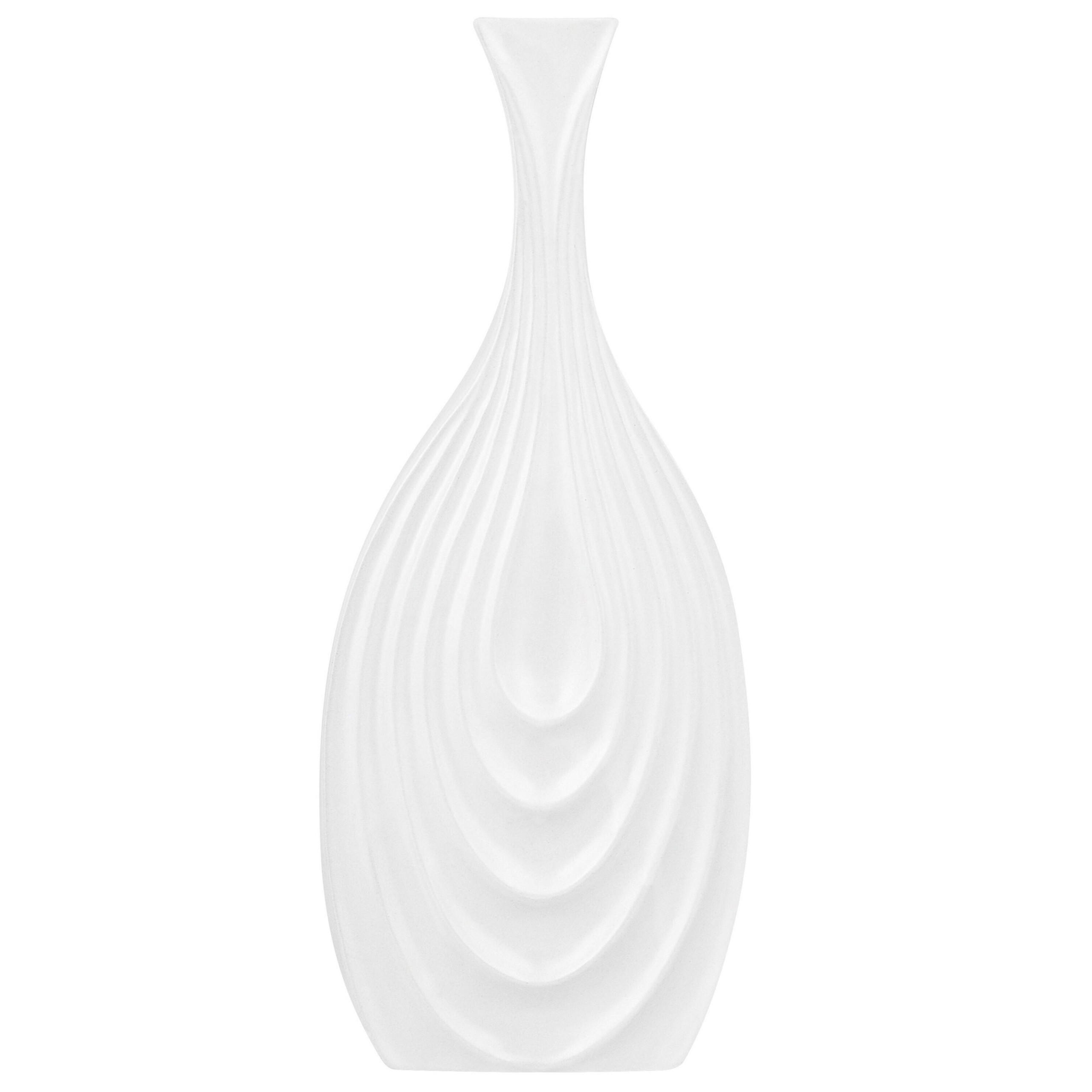 DEKOVASE Keramik weiß Thapsus - Weiß, Keramik (39cm) - Beliani