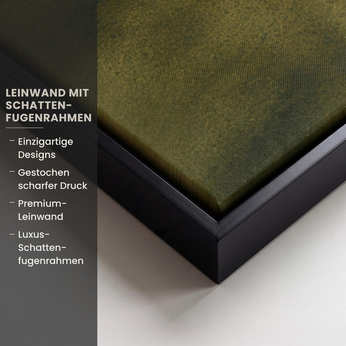 LEINWAND Bilder mit Rahmen - Japandi - Abstrakt - Grün - 90x60 - Salbeigrün, Textil (90/60cm) - MuchoWow