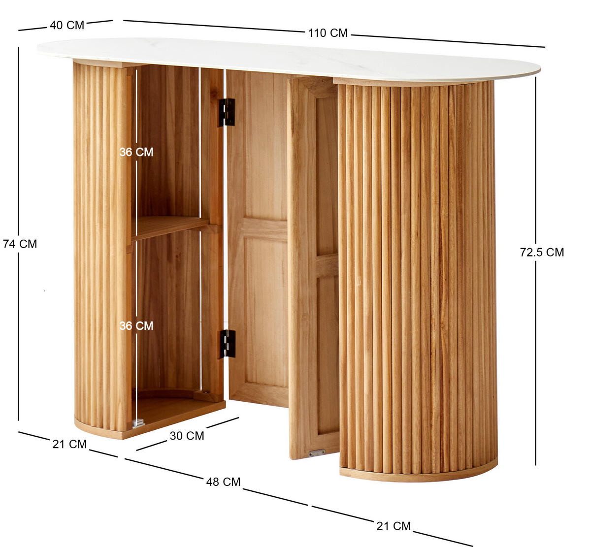 KONSOLENTISCH Rechteckig Braun 110 x 40 x 74 cm - Braun, Holz (40/110/74cm) - Nordlys