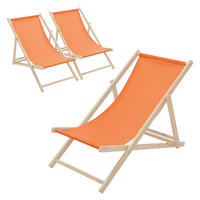LIEGESTUHL 3er Set Orange - Orange, Holz (57.5/83/100cm) - ECD-Germany