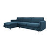 ECKSOFA LINKS Rastergewebe Entenblau 268cm - Blau, Textil (166/268cm) - Sia Home