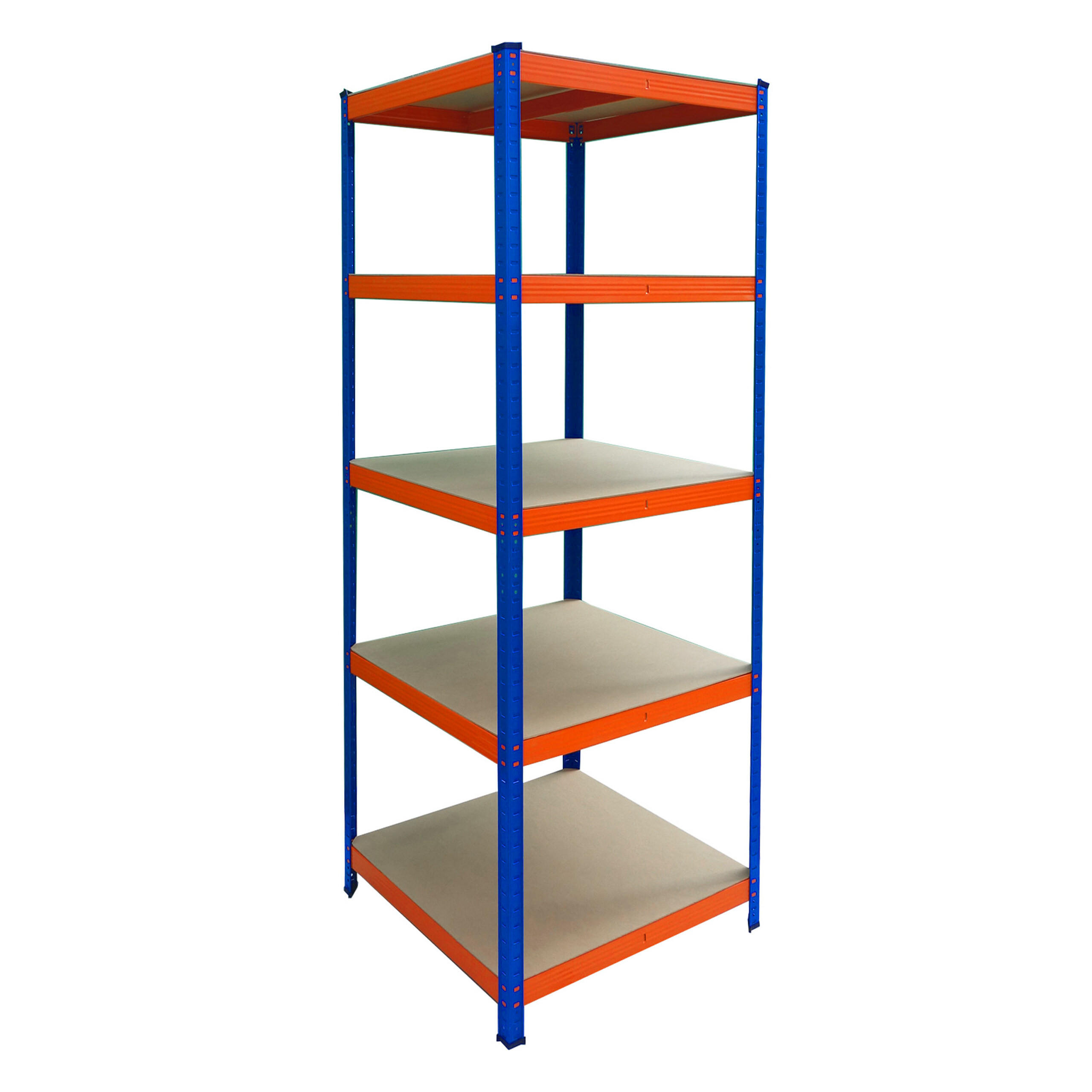 Relaxdays REGÁL modrá oranžová 5 polic kov 200 cm