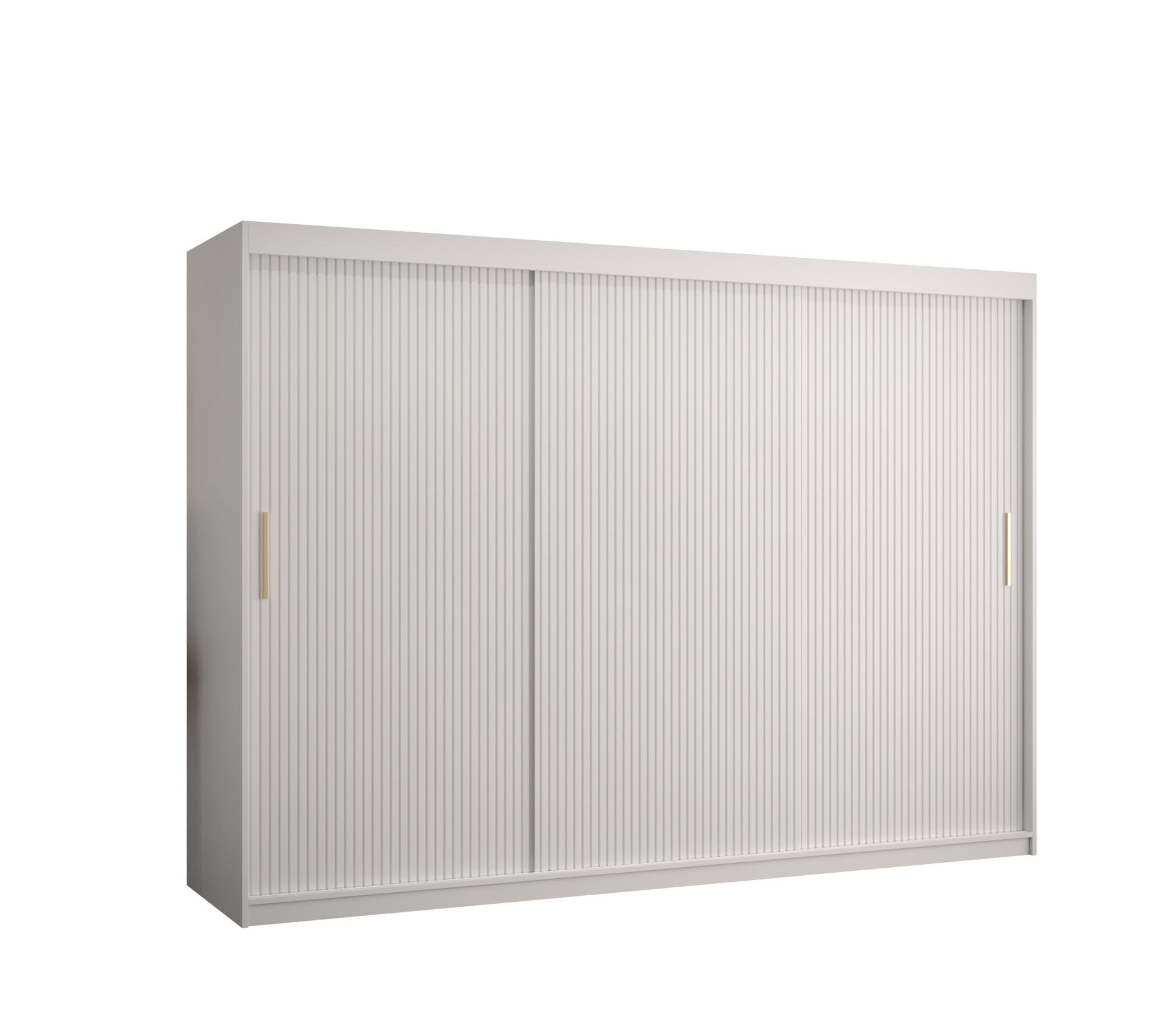 Möbel Kryspol Schwebetürenschrank Weiß 250x200x62 cm