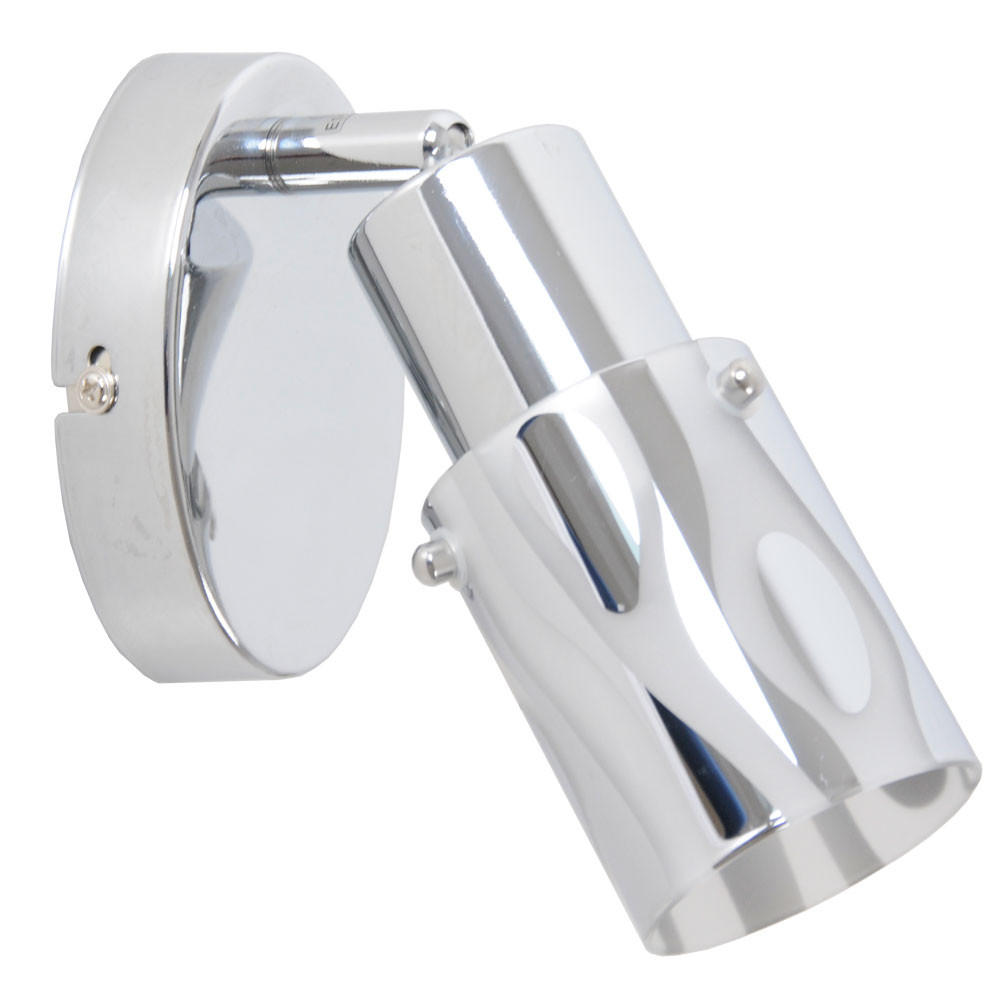 WANDLEUCHTE Chrom Glas satiniert Silber - Silberfarben, Glas (10.5/10/10.5cm) - Briloner