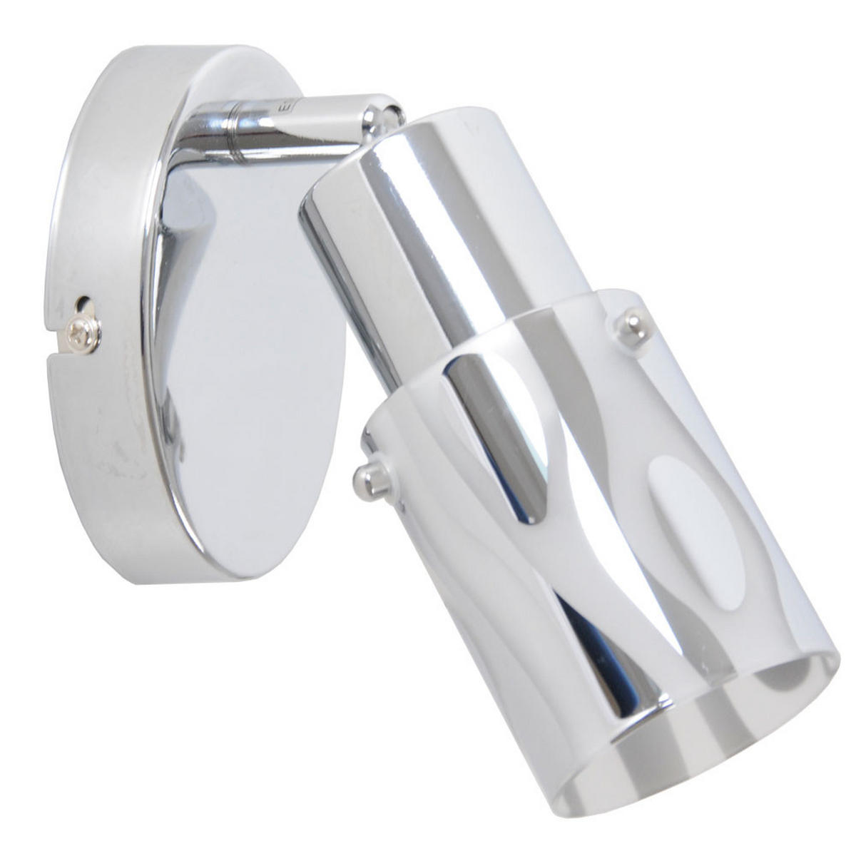 WANDLEUCHTE Chrom Glas satiniert Silber - Silberfarben, Glas (10.5/10/10.5cm) - Briloner