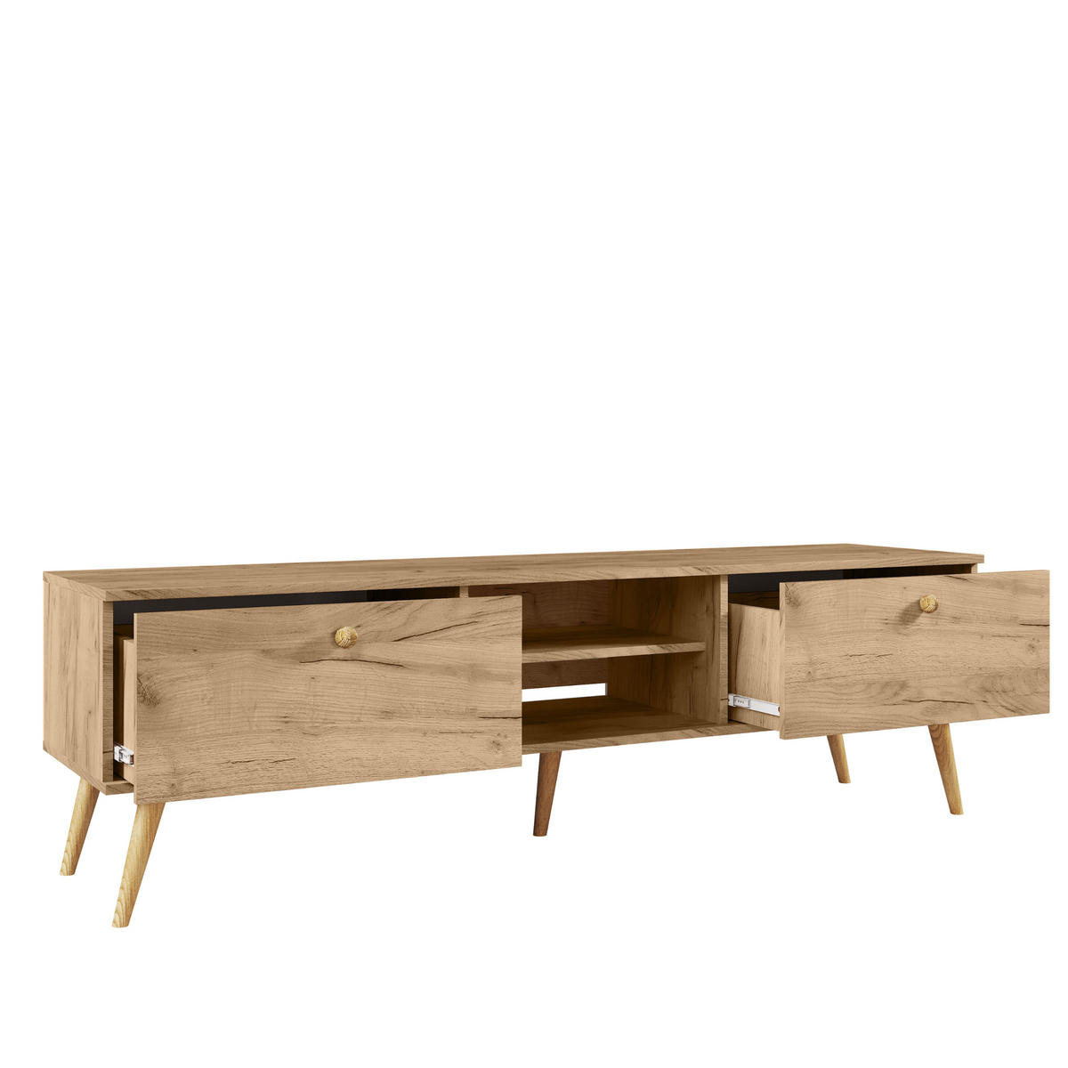 LOWBOARD NATURA, 170 cm, Eiche Craft Gold, 2 Schubladen mit Soft-Close - Naturfarben, Holz (170/50/41cm) - Excellent Home