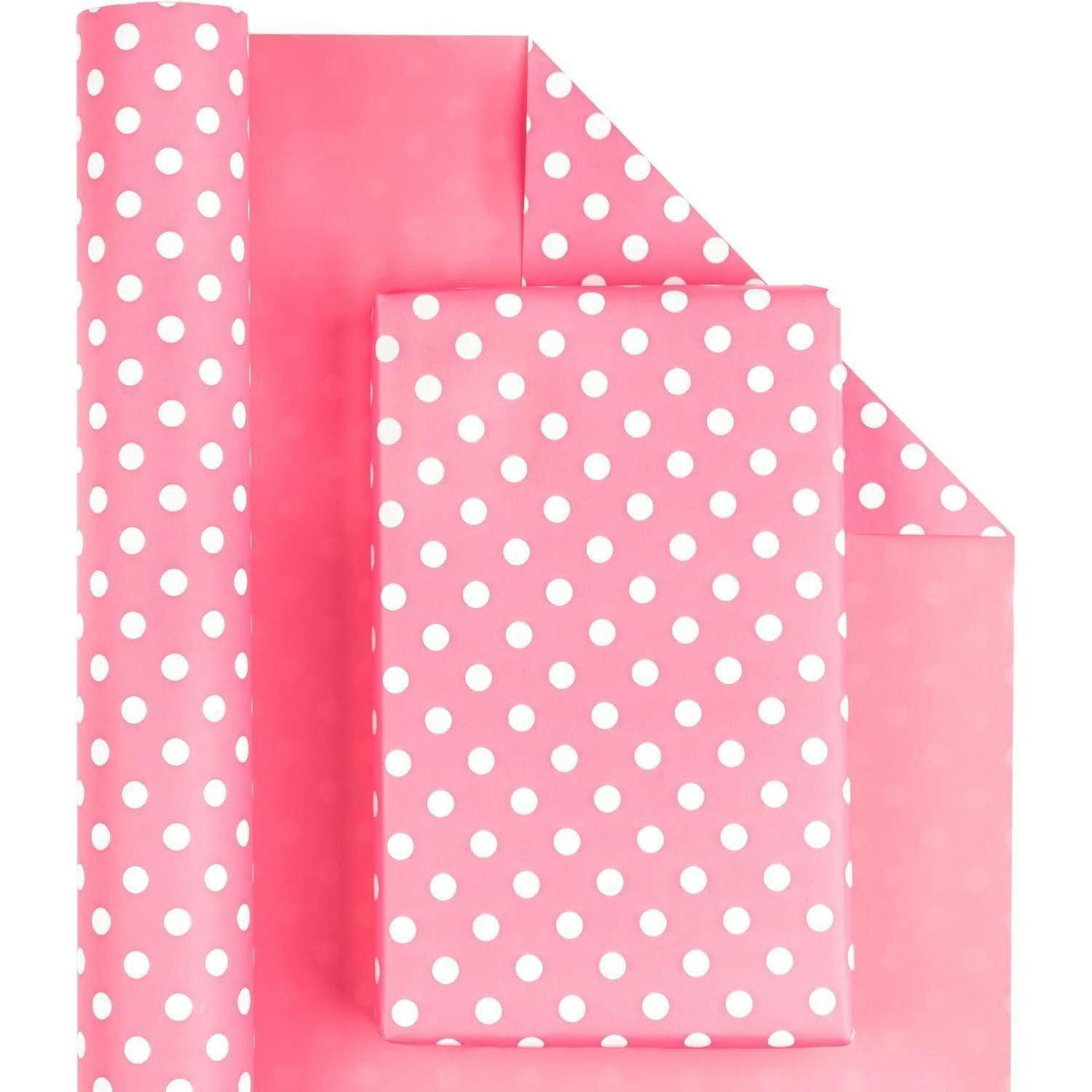 GESCHENKPAPIERROLLE Wendbar Rosa/Punkte 43,2 cm x 10 m - Rosa, Papier (43.2/43.2/43.2cm)