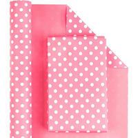 GESCHENKPAPIERROLLE Wendbar Rosa/Punkte 43,2 cm x 10 m - Rosa, Papier (43.2/43.2/43.2cm)