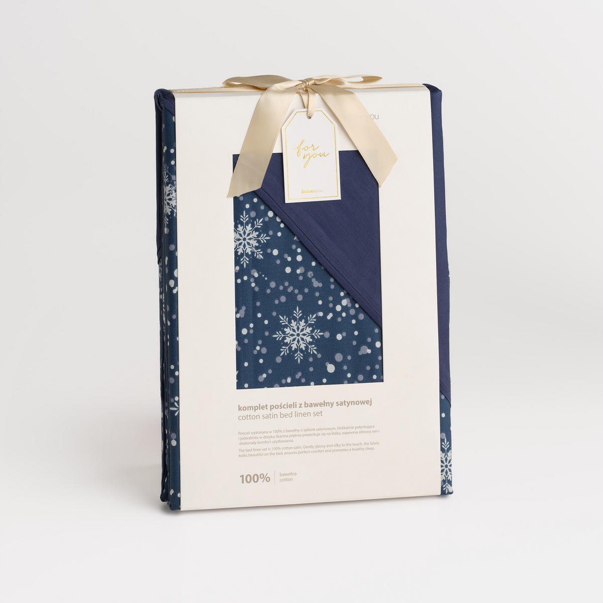 BETTWÄSCHE Satin SNOWF, 160x200 cm, Dunkel Blau, Winter Weihnachten Bettbezug, Weihnachtsdeko, Christmas, Weihnachtsmotiv - Dunkelblau, Textil (160/200cm) - home&you