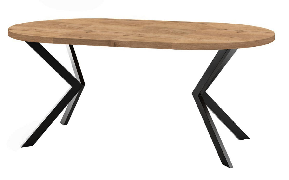 ESSTISCH ENDIK, Durchmesser: 100 / 200 cm, Farbe: Eiche Craft Gold / Weiß - Braun/Weiß, Holz (200/100/77cm) - Dekori_Interiors
