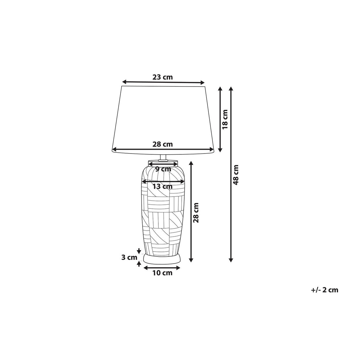 TISCHLAMPE Traisen 28/28/48 cm - Beige, Keramik (28/28/48cm) - Beliani