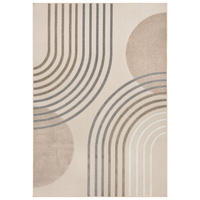 TEPPICH In-& Outdoor Fano Vento Mazovia 120x170cm Braun Creme Geometrisch Kurzflor - Braun, Textil (120/170cm) - Mazovia