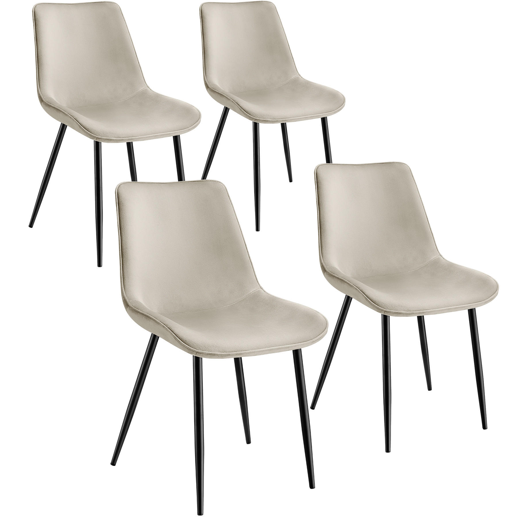 STUHL 4er Set Monroe 48 x 59 x 82 5 cm creme - Creme, Kunststoff (48/82.5/59cm) - tectake