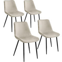 STUHL 4er Set Monroe 48 x 59 x 82 5 cm creme - Creme, Kunststoff (48/82.5/59cm) - tectake