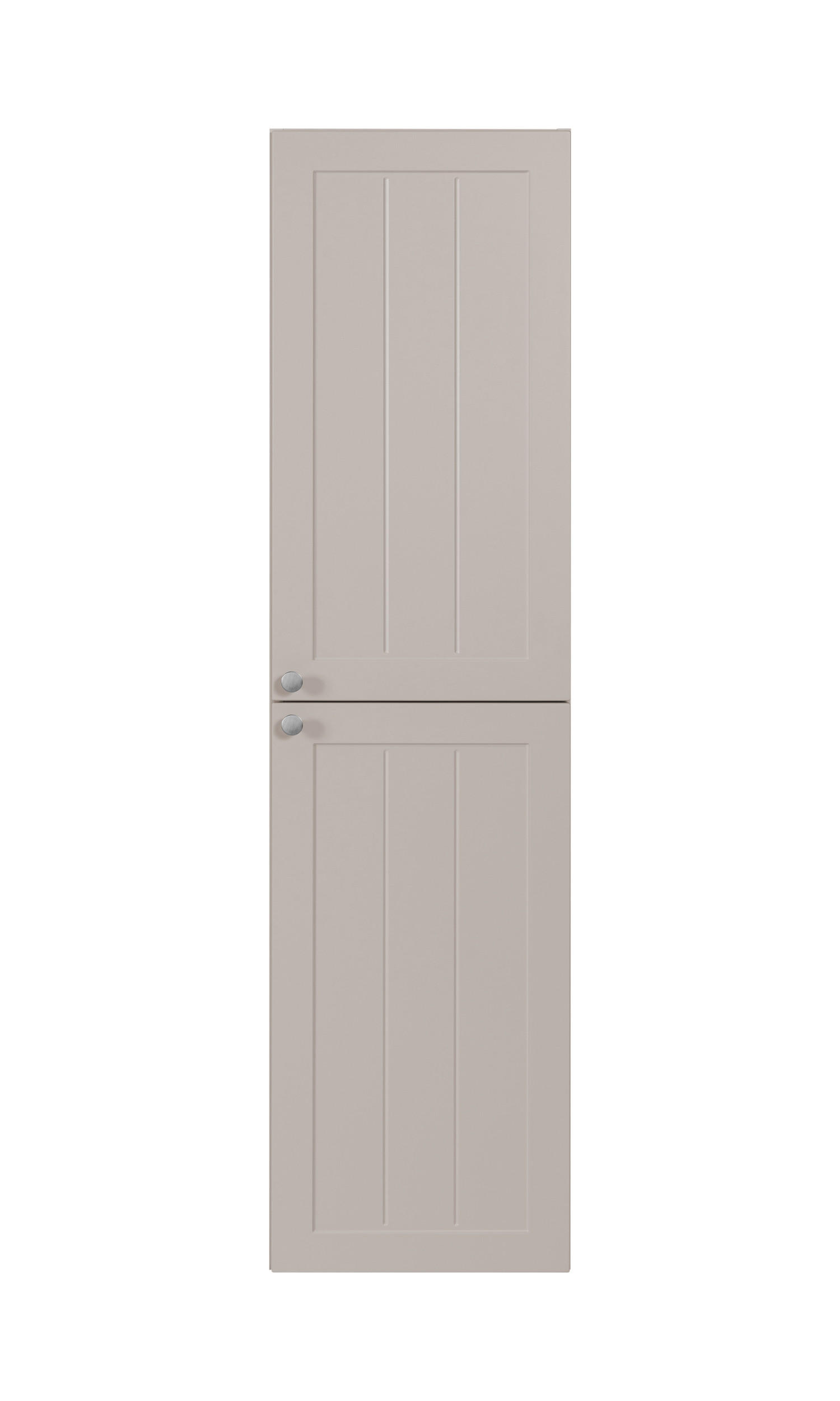 BADEZIMMERSCHRANK, Kaschmir, 35 x 136 x 27 cm, silberner Griff - Beige/Silberfarben, Holzwerkstoff/Metall (35/136/27cm) - 3XE LIVING