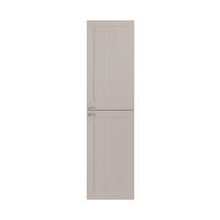 BADEZIMMERSCHRANK, Kaschmir, 35 x 136 x 27 cm, silberner Griff - Beige/Silberfarben, Holzwerkstoff/Metall (35/136/27cm) - 3XE LIVING