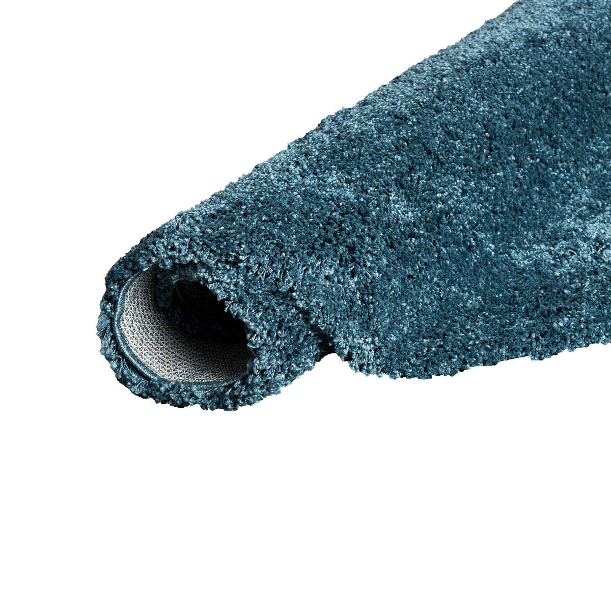 HOCHFLOR LANGFLOR SHAGGY TEPPICH LUXURY RUND - Blau, Textil (120/120cm) - Pergamon