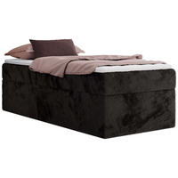 BOXBETT ZERO 90/200 - Schwarz Plüsch - H3 - Topper Visco - Schwarz, Textil (90/200cm) - MKS