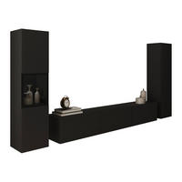 WOHNWAND Berlin III - Alufarben/Graphitfarben, Holzwerkstoff/Kunststoff (180/30/33cm) - MIRJAN24