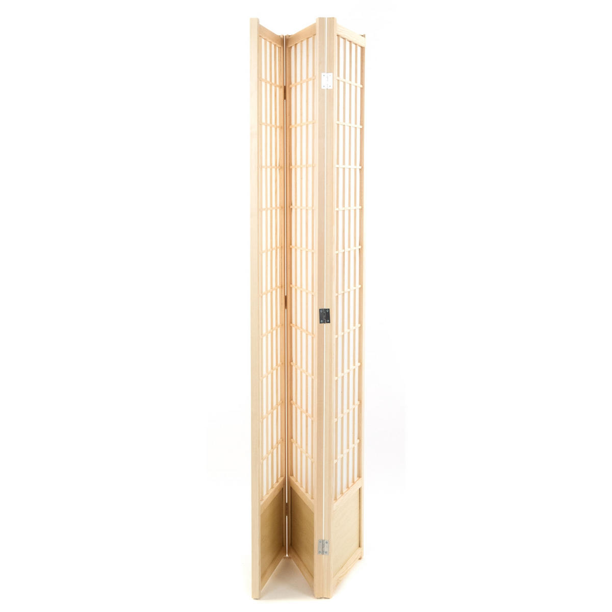 RAUMTEILER Canva II 3-tlg. Holz, Reispapier - Naturfarben, Holz (120/170/3cm) - DESIGN DELIGHTS