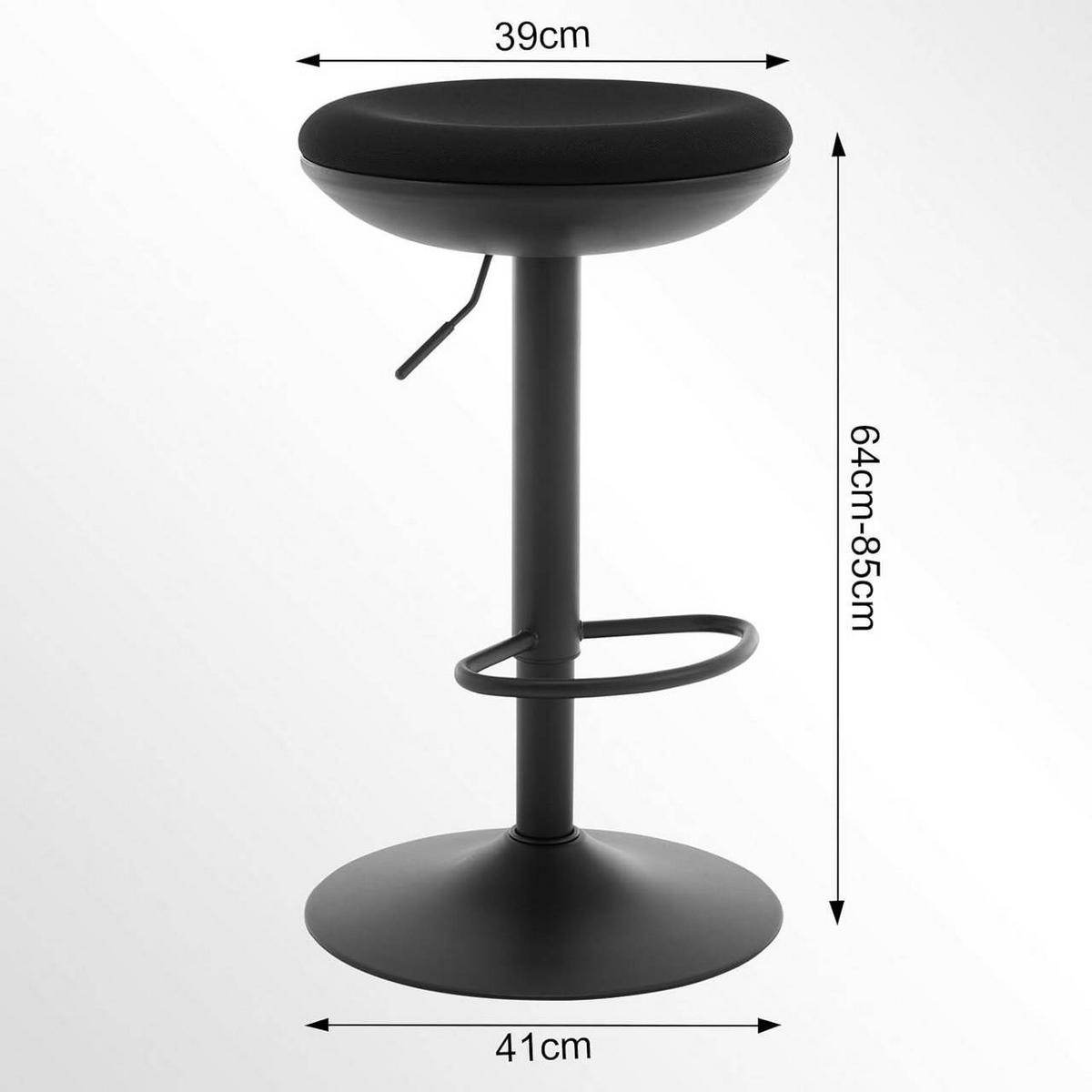 BARHOCKER, Metallgestell, Netzgewebe, Schwarz - Schwarz, Textil/Metall (41/64/41cm) - Woltu