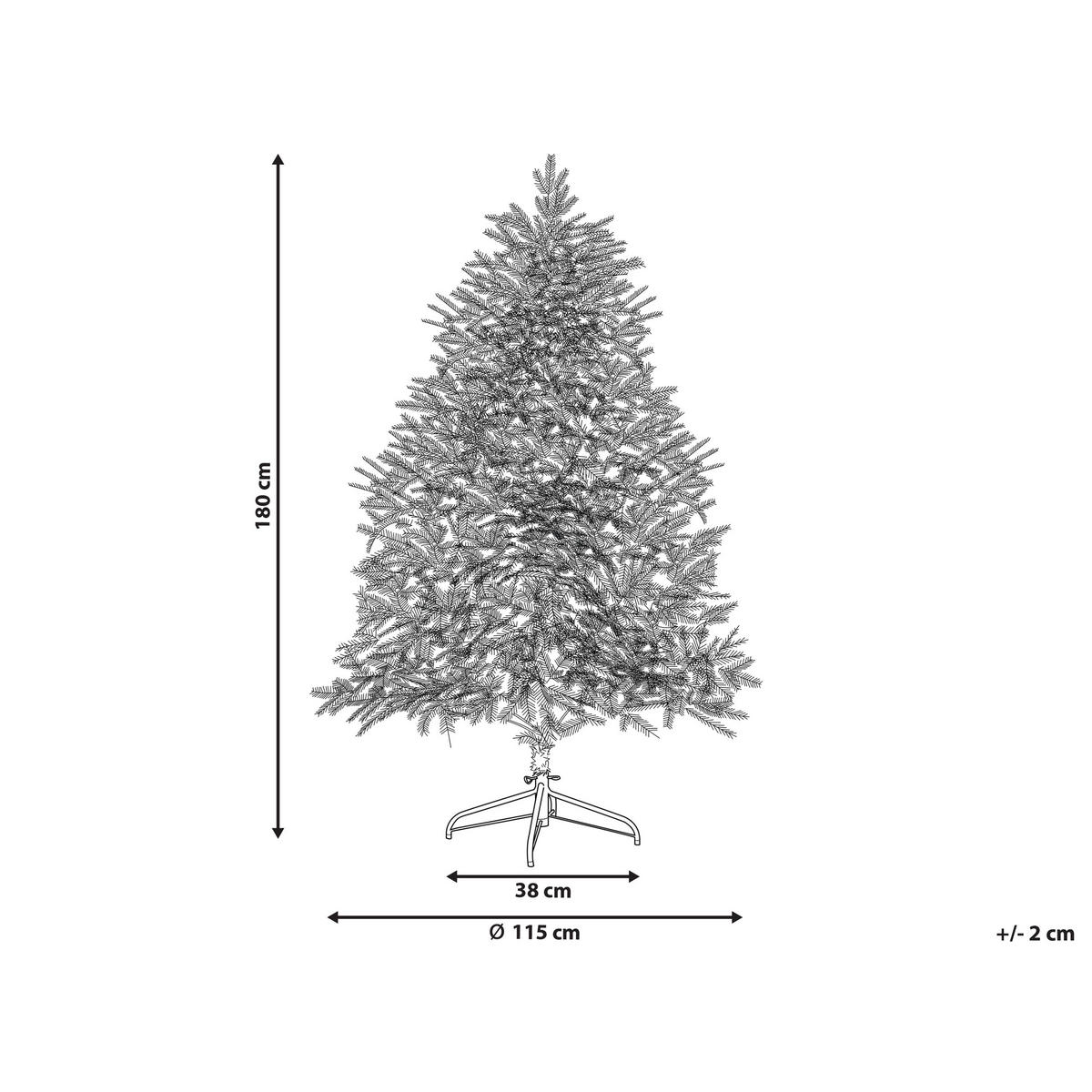WEIHNACHTSBAUM 180 cm Weiß Brisco - Weiß, Kunststoff (180cm) - Beliani
