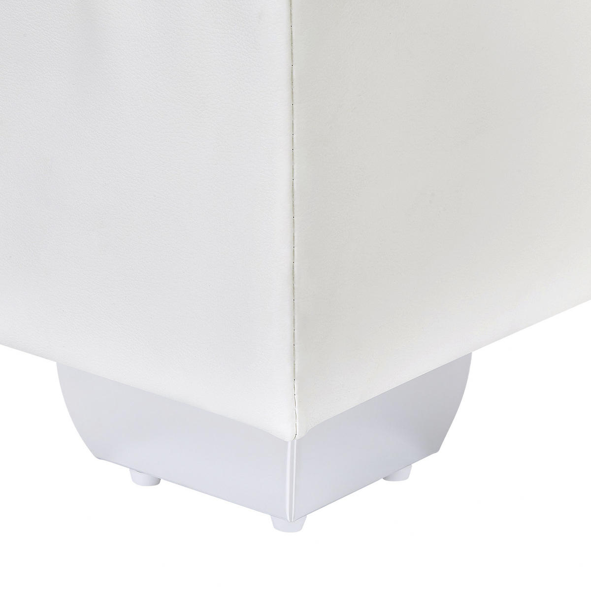 BOXBETT 160/200 cm Weiß President - Weiß, Kunststoff/Textil (160/200cm) - Beliani