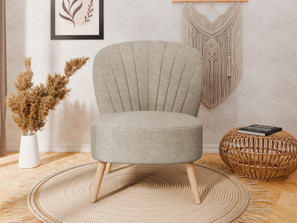 SESSEL Lumora mit Holzbeinen Cappuccino - Cappuccino, Holz (68/82/78cm) - Panda Möbel