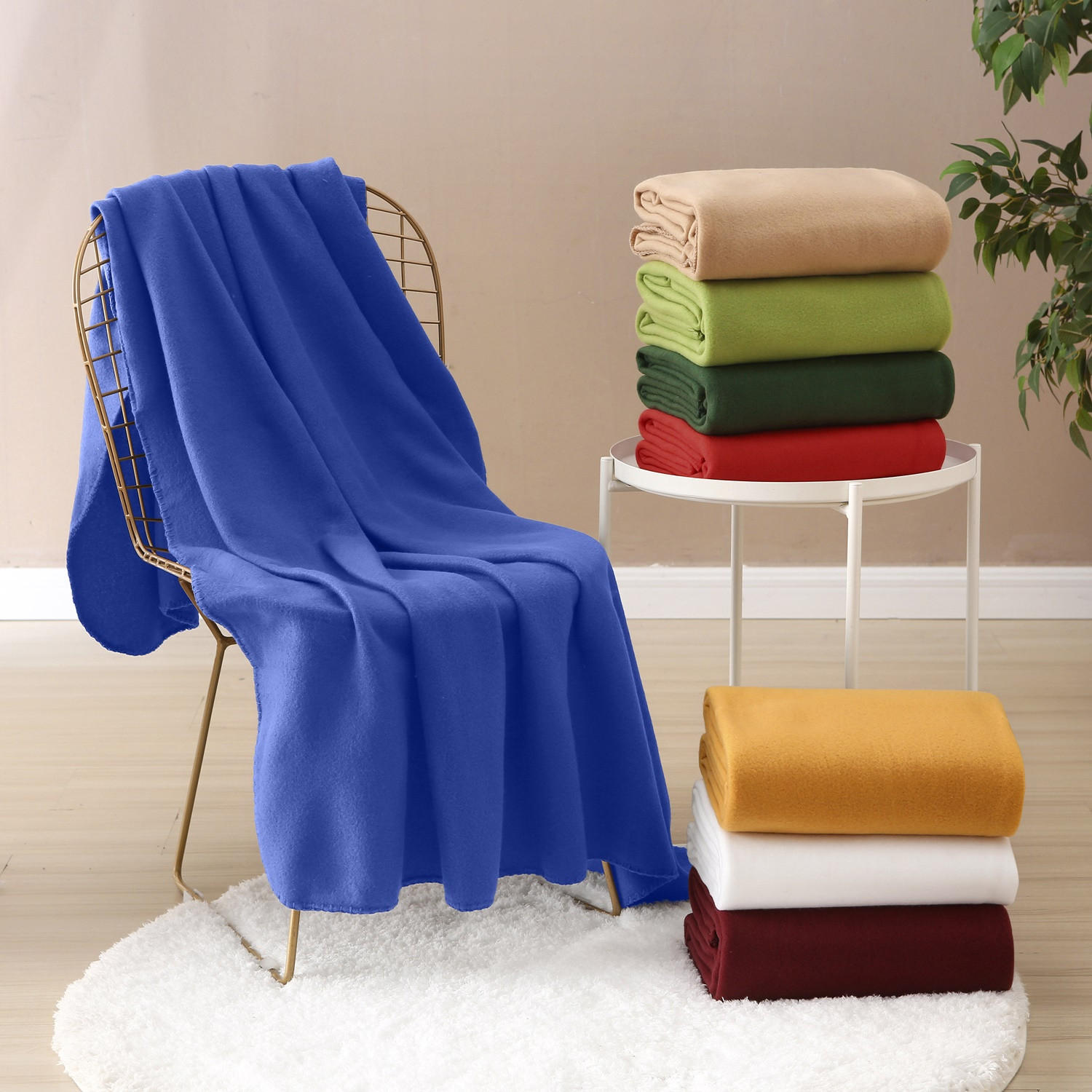 FLEECEDECKE dunkelblau 130/160 cm Kettelrand Anti-Pilling - Dunkelblau, Textil (130/160cm) - wometo