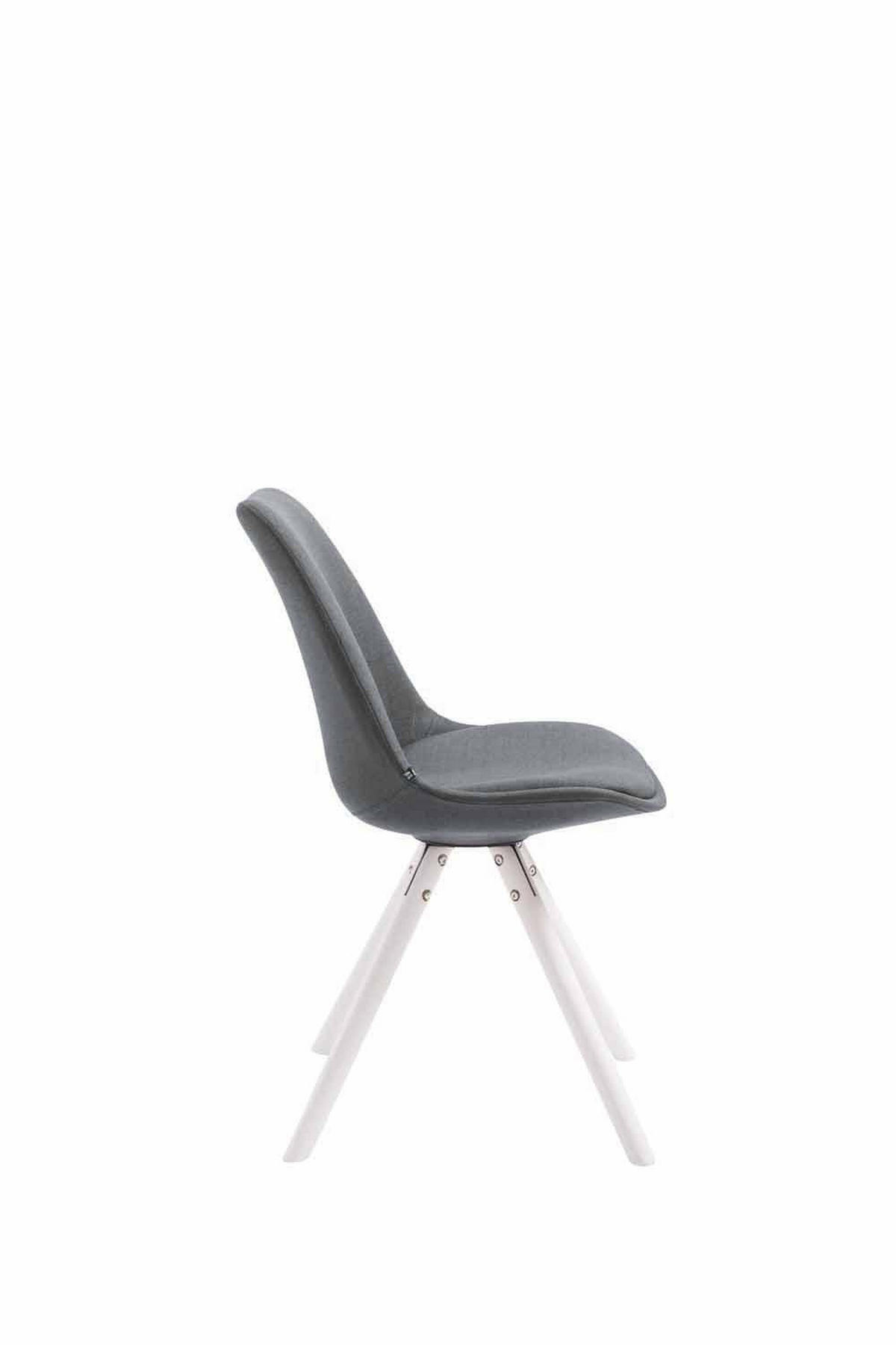 STUHL Stoff dunkelgrau - Dunkelgrau/Weiß, Holz/Textil (48/84/56cm) - CLP