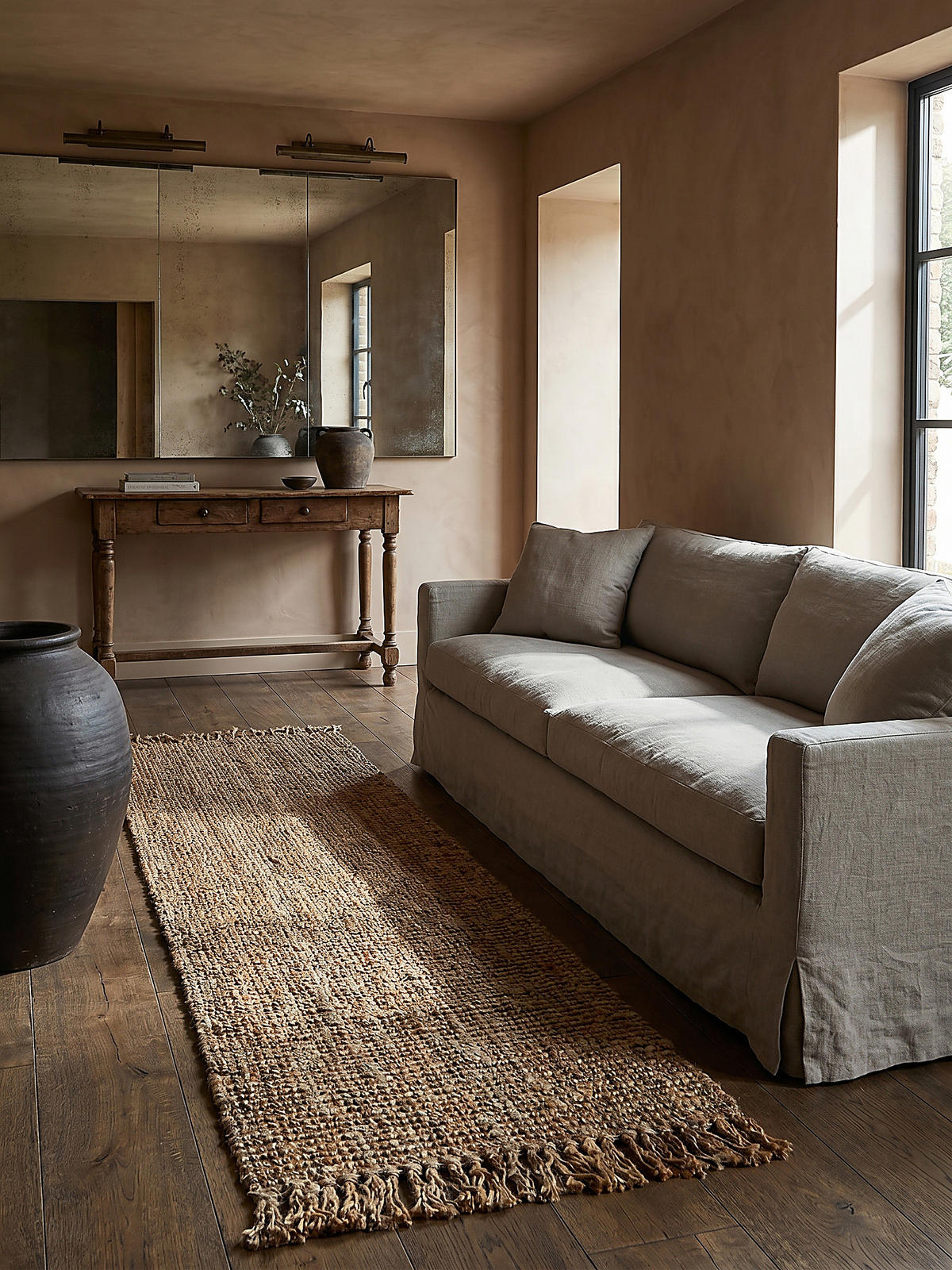 JUTETEPPICH wendbar ERME, einfarbig, Braun, 60 x 300 cm - Braun, Naturmaterialien (300/60cm) - KADIMA DESIGN