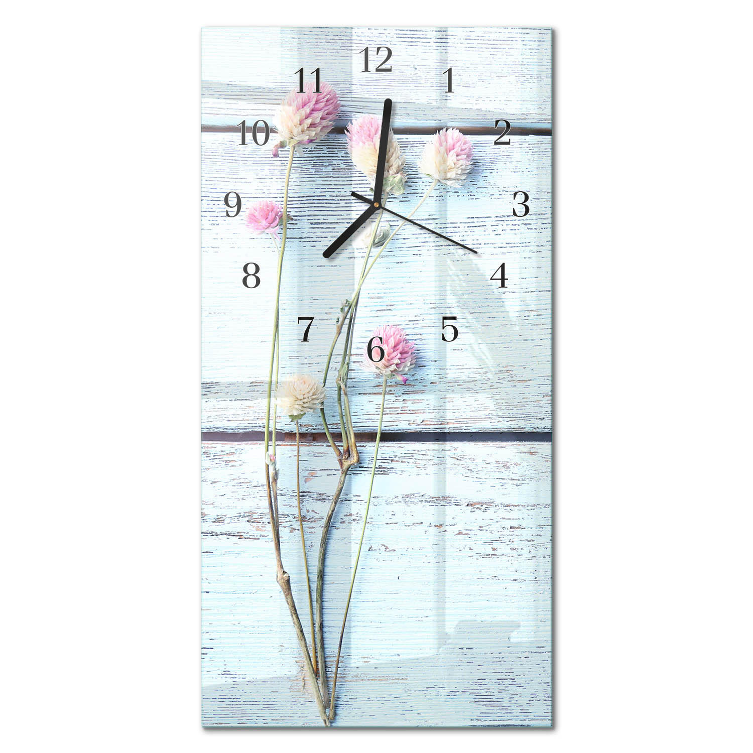 WANDUHR 60x30 cm - Natur - Weiß, Glas (30/60/0.4cm) - TULUP