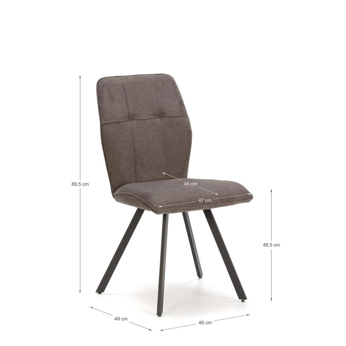 ESSZIMMERSTUHL Mery Grau 47/60/48 cm 4er-Set - Grau, Textil (60/48/47cm) - Calicosy