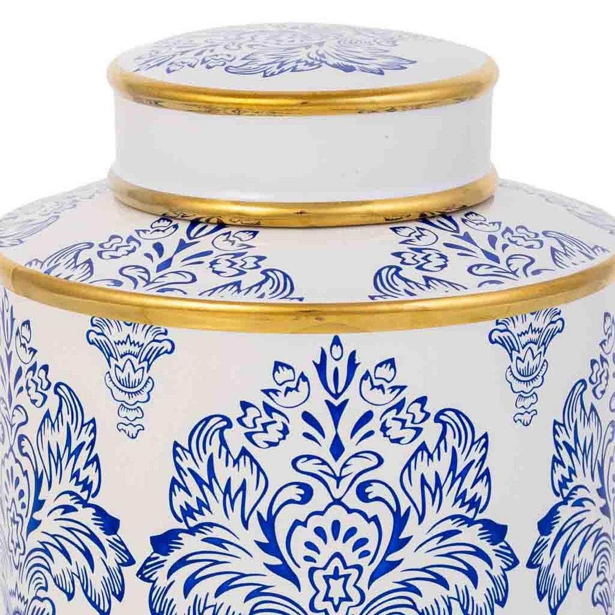 VASE aus Keramik, weiß, 17x27cm - Blau, Keramik (27cm) - Wanderlust