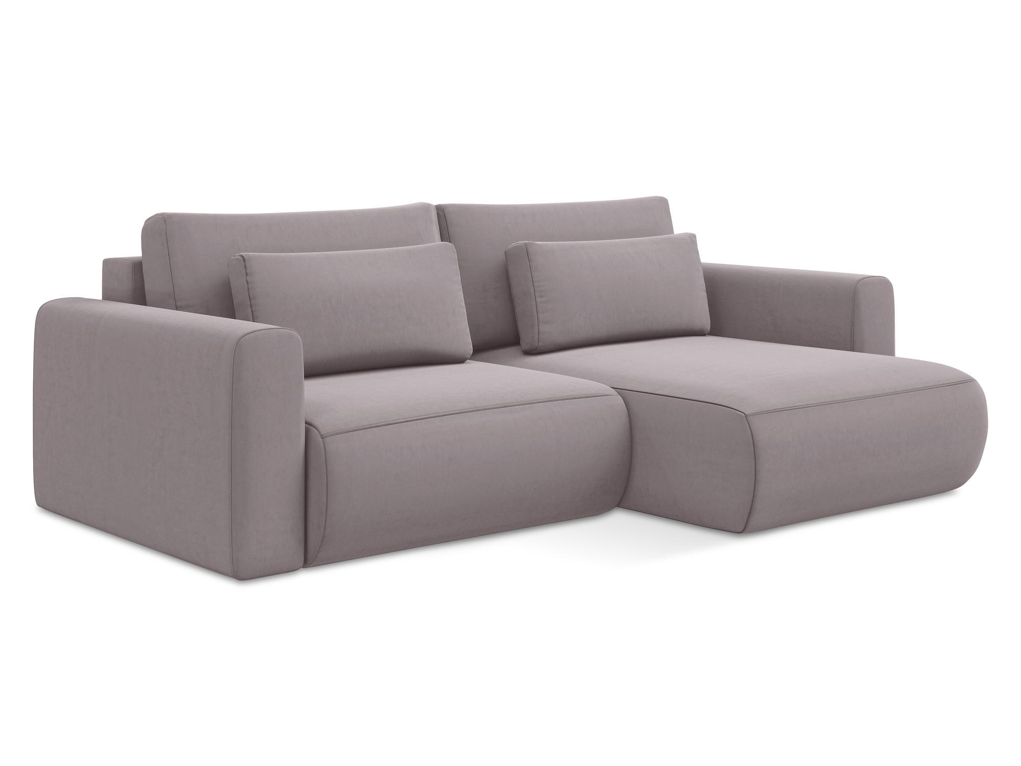 ECKSOFA mit Schlaffunktion Samt Stoff Violett - Lila/Flieder, Kunststoff/Textil (240/149cm) - Makamii